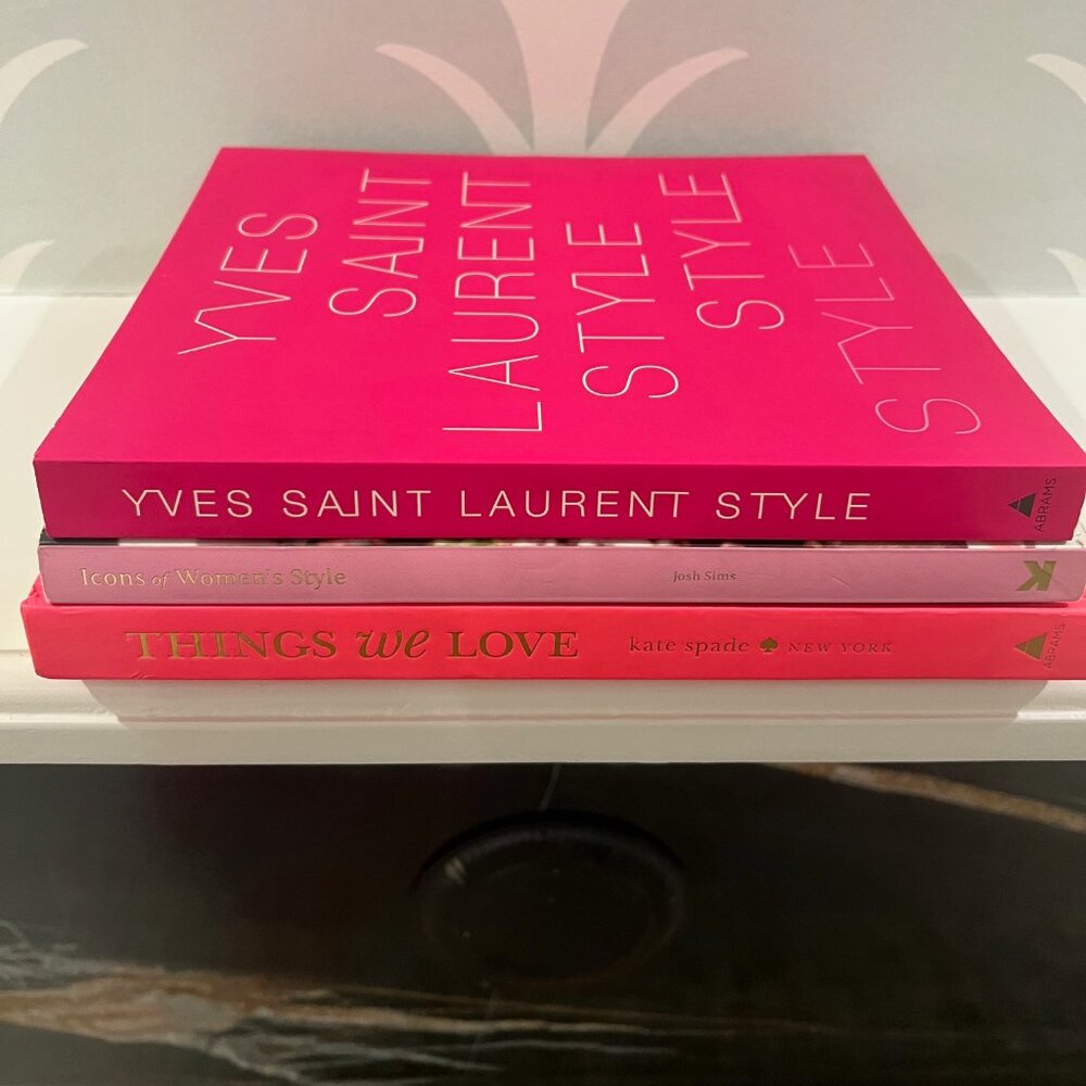 Set of 3 Pink Coffee Table Books - Style, Fashion, Celebrity